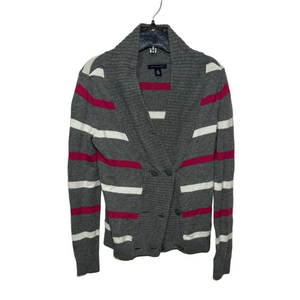 Women’s Tommy Hilfiger Cardigan Gray Stripped Sweater Size Small